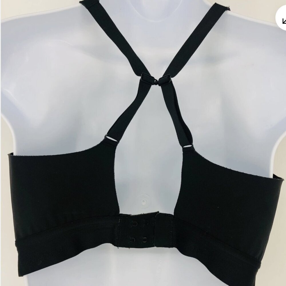 Lululemon Black Back Closure Comfort Strap Sports Bra 34DD Medium Impact Active - Picture 2 of 6